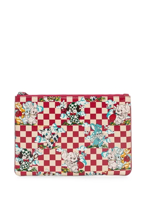 Kenzo Kenzo Cartoon check-pattern animal-print pouch - Red