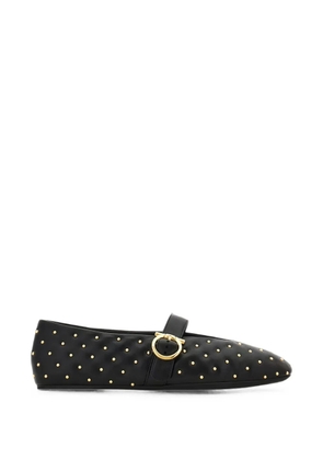 Ferragamo Gancini stud-embellished ballet flats - Black