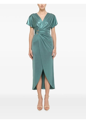 NISSA metallic-detail midi dress - Green