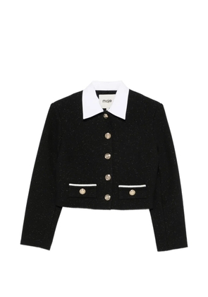 Maje button-up cropped jacket - Black