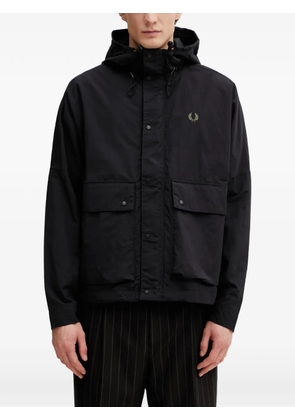 Fred Perry logo-embroidered hooded jacket - Black