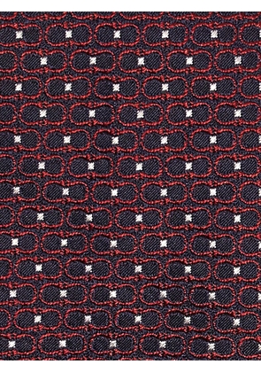 Ferragamo Double-Gancini silk jacquard tie - Black
