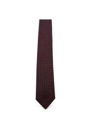 Canali geometric-pattern silk tie - Red