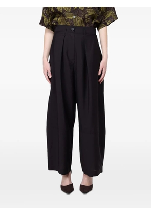 Tela pleated twill palazzo pants - Black