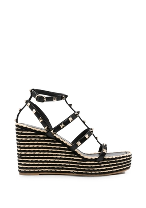 Valentino Garavani rockstud wedge espadrilles - Black