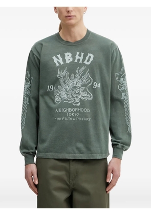 Neighborhood graphic-print cotton T-shirt - Green