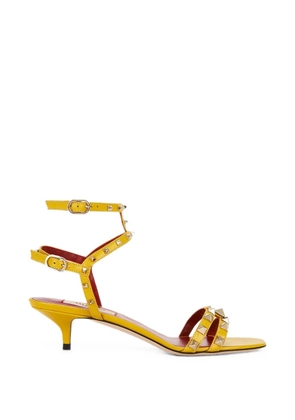 Valentino Garavani Rockstud leather sandals - Yellow
