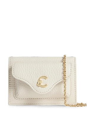 Coccinelle small C-Me logo-plaque chain-link card holder - White