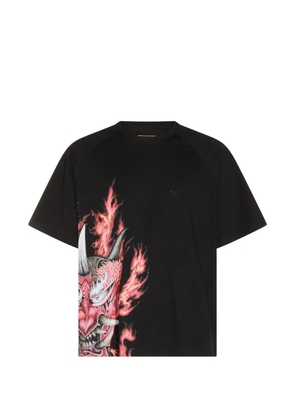 Y-3 graphic-print raglan-sleeve T-shirt - Black