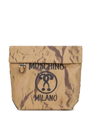 Moschino logo-print shoulder bag - Neutrals