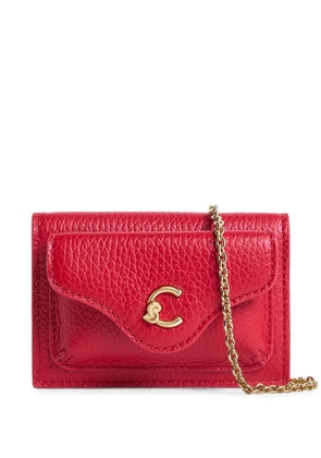 Coccinelle small C-me leather chain-strap card holder - Red