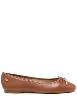 Lauren Ralph Lauren leather ballerina shoes - Brown
