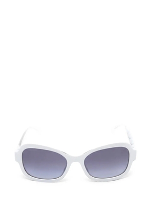 CHANEL Pre-Owned 1986-1988 chain-link square-frame sunglasses - White