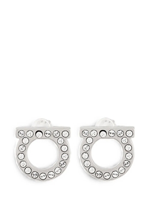 Ferragamo Gancini crystal-embellished earrings - Silver