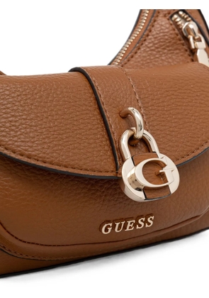 GUESS USA Jessa logo-plaque pebbled shoulder bag - Brown