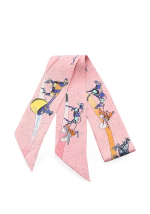 Hermès Pre-Owned 2010s Space Derby Twilly scarf - Pink