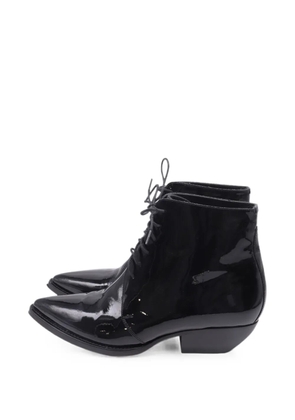 Saint Laurent Pre-Owned Theo lace-up ankle boots - Black