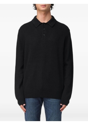 Emporio Armani long-sleeve knitted polo shirt - Black