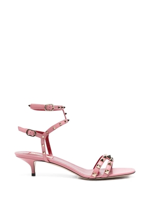 Valentino Garavani Rockstud leather heeled sandals - Pink