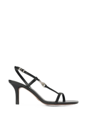 Patrizia Pepe Fly-plaque leather sandals - Black