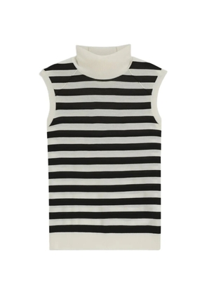 BOSS striped sleeveless sweater - White