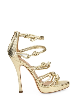 Moschino knot-detail sandals - Gold