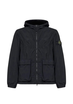 Stone Island hooded patch-pocket jacket - Black