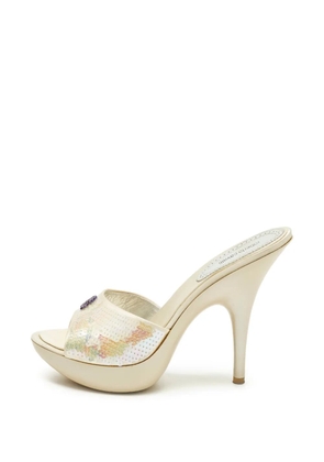 Roberto Cavalli Vintage logo-detail heeled sandals - Neutrals