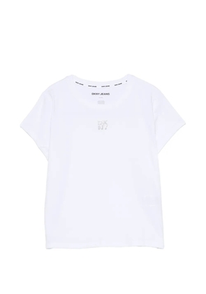 DKNY rhinestone-logo T-shirt - White