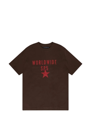 SP5DER logo-print T-shirt - Brown