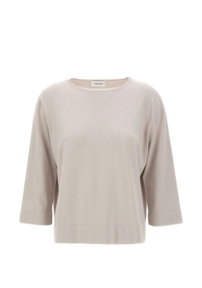 Kangra ribbed-trim crew-neck top - Grey