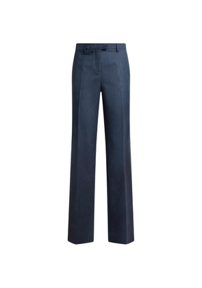ETRO wool jacquard trousers with Paisley motif - Blue