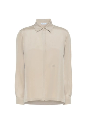 Max Mara concealed-fastening silk shirt - Neutrals
