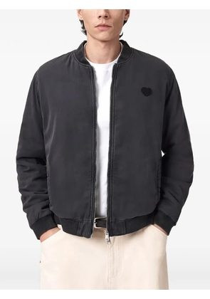 AllSaints heart-patch cotton bomber jacket - Black