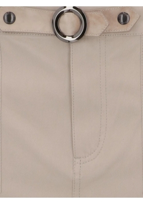 TOM FORD belted ribbed-panel midi skirt - Neutrals