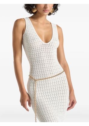 Manière De Voir Myriam pointelle open-back maxi dress - White