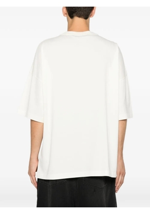 Palm Angels logo-print drop-shoulder T-shirt - Neutrals