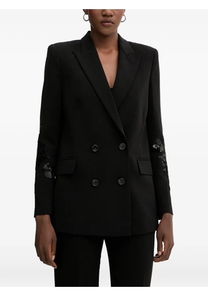 ERMANNO FIRENZE sequin-embellished double-breasted blazer - Black