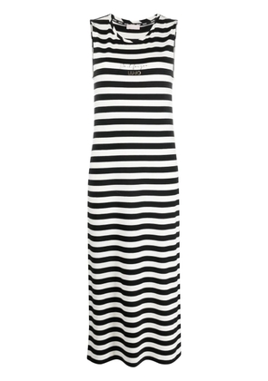 LIU JO striped slogan-print dress - Black