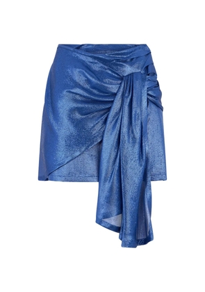 Alberta Ferretti draped mini skirt - Blue
