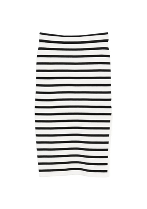 DKNY striped knit midi skirt - White