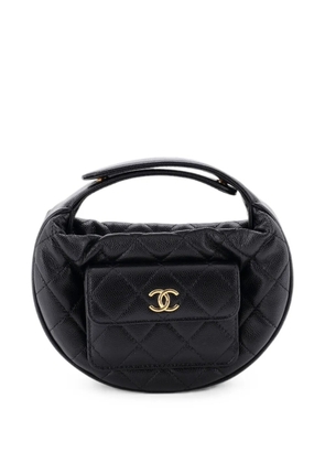 CHANEL Pre-Owned Polly Pocket Pouch Quilted Caviar Mini hobo bag - Black