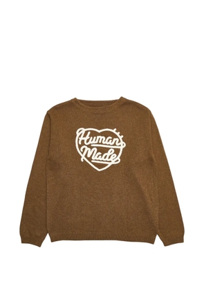 Human Made heart-logo knit jumper - Brown