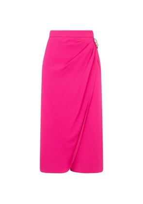 Moschino crystal-embellished draped midi skirt - Pink