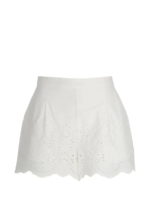 MC2 Saint Barth Amani embroidered cotton shorts - White