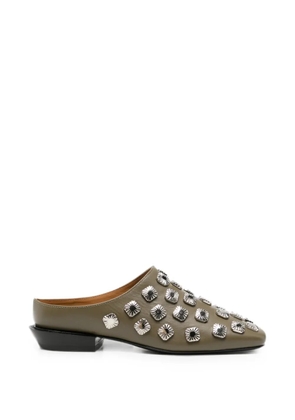 Toga Pulla stud-embellished leather mules - Green