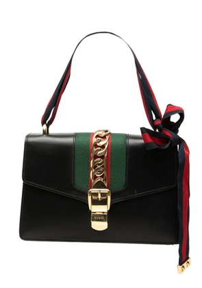 Gucci Pre-Owned 2000-2015 Small Leather Web Sylvie satchel - Black