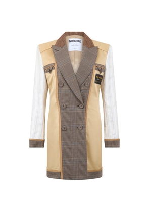 Moschino double-breasted patchwork coat - Neutrals