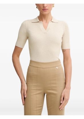 FRACOMINA ribbed-knit V-neck T-shirt - Neutrals