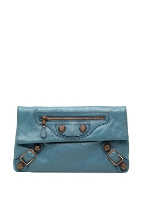 Balenciaga Pre-Owned 2005-2010 Lambskin Motocross Giant 21 Envelope clutch bag - Blue
